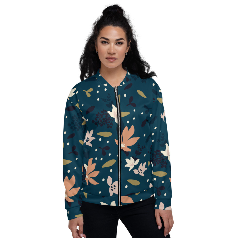 Pretty Floral Unisex Bomber Jacket