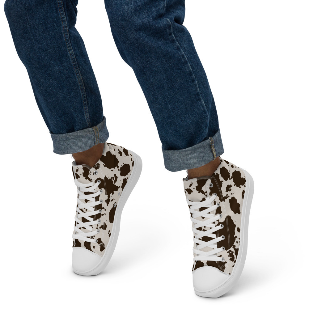 Gray & Brown Camouflage Men’s High Top Sneakersneaker