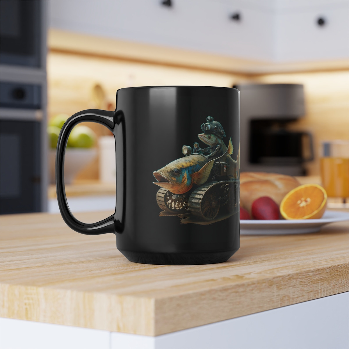 Fish Tank Black Mug