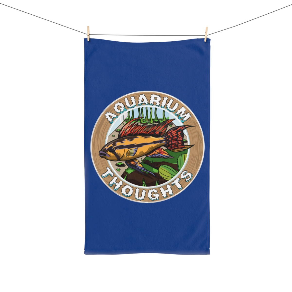Aquarium Thoughts Hand Towel (blue) - Perfect Gift for Fish Lovers & Aquarists