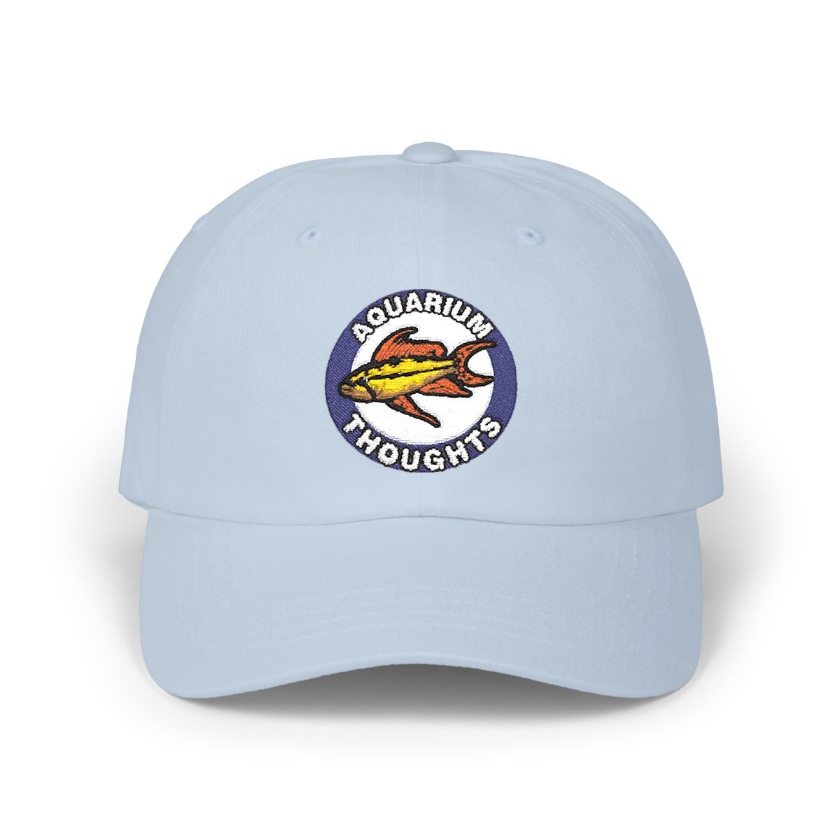 Aquarium Thoughts embroidered fish Dad Cap | embroidered hat, fish patch
