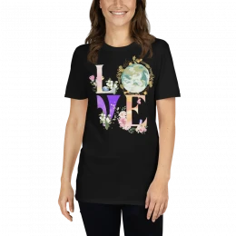 Watercolor Love Earth Short-Sleeve Unisex T-Shirt