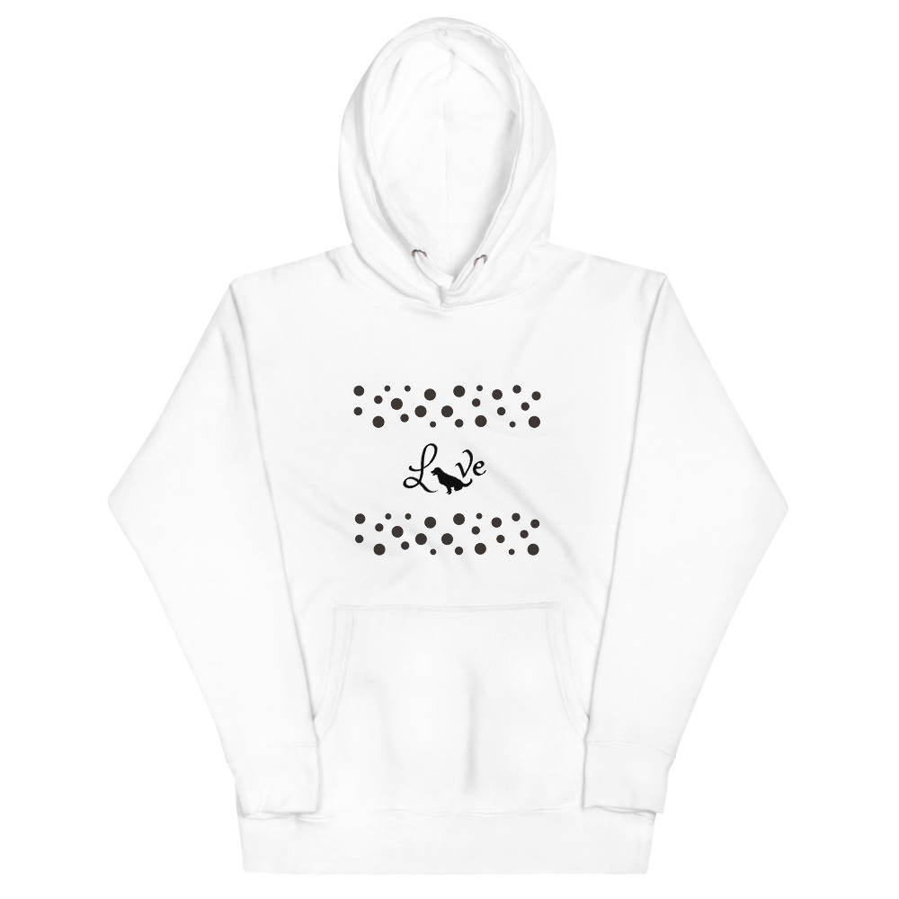 Love with Dog Shadow Design - White Unisex Hoodie