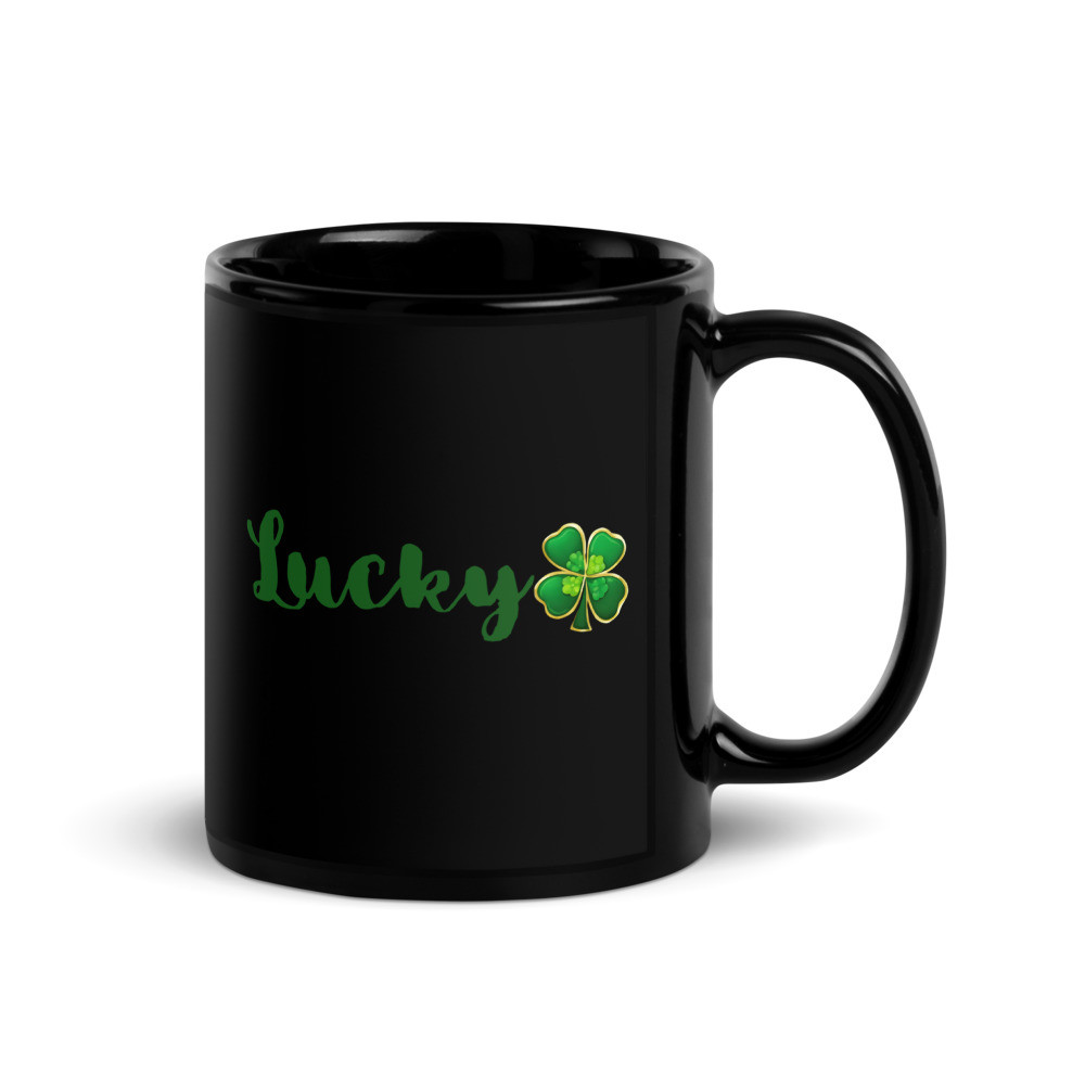 Lucky St. Patrick's Day - Black Glossy Mug