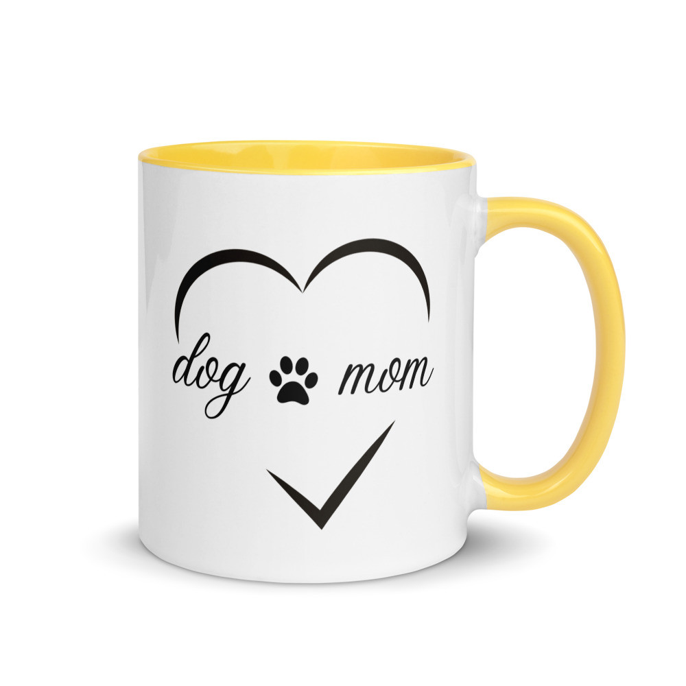 Dog Mom With Heart - Mug with Color Inside