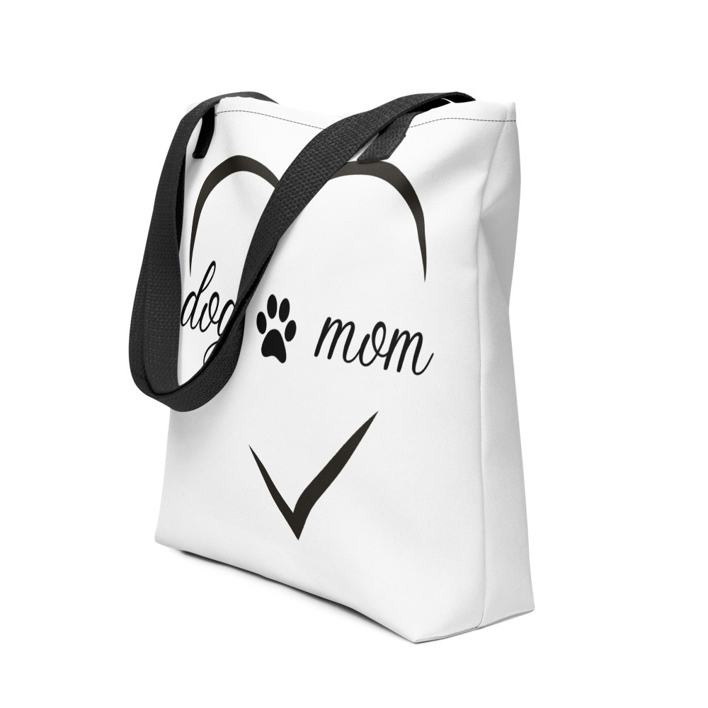 Dog Mom with Heart Tote Bag