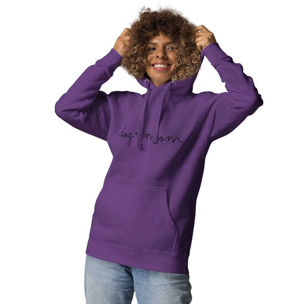 Dog Mom Simple Design - White Unisex Hoodie