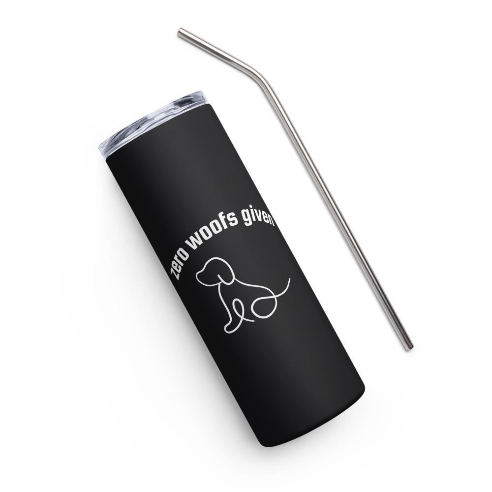 Zero Woofs Given - Black Stainless Steel Tumbler