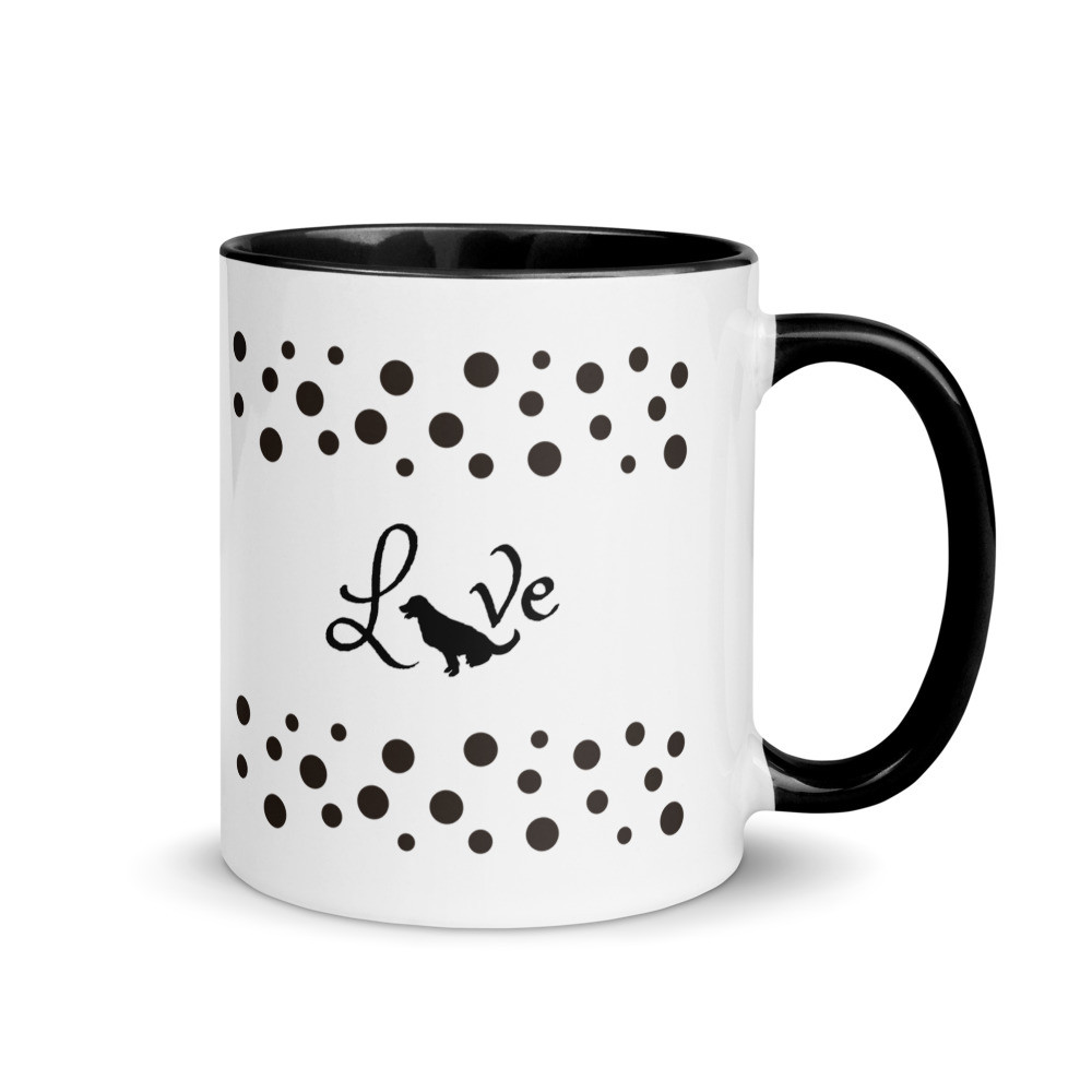 Love with Dog Shadow Design - Mug with Color Inside