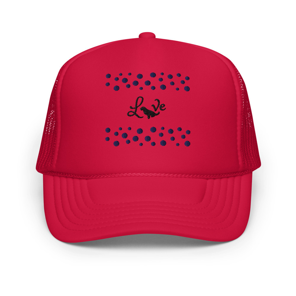 Love with Dog Shadow Foam Trucker Hat One Size