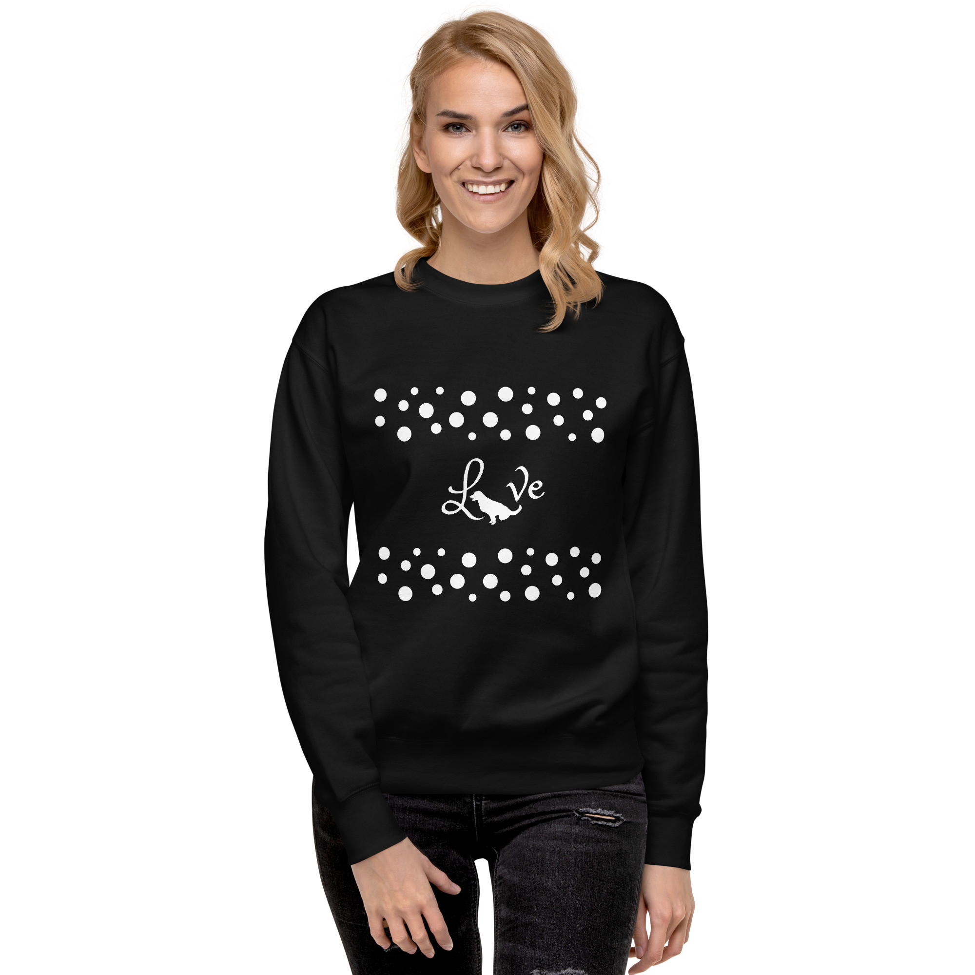 Love with Dog Shadow Design - Unisex Premium Sweatshirt