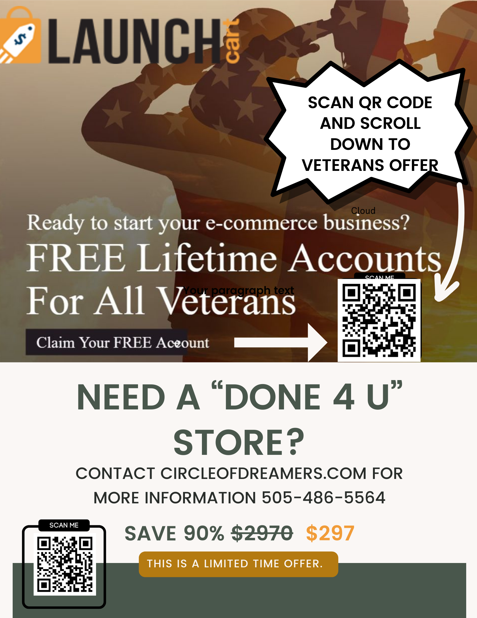 Veterans Special Paramount Launch Cart Store Package