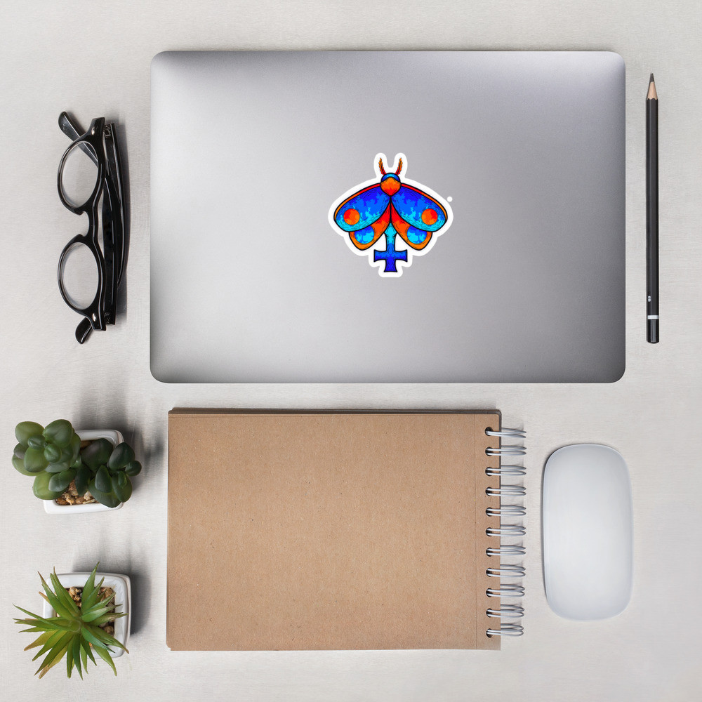 Flame Cross Moth Bubble-free stickers