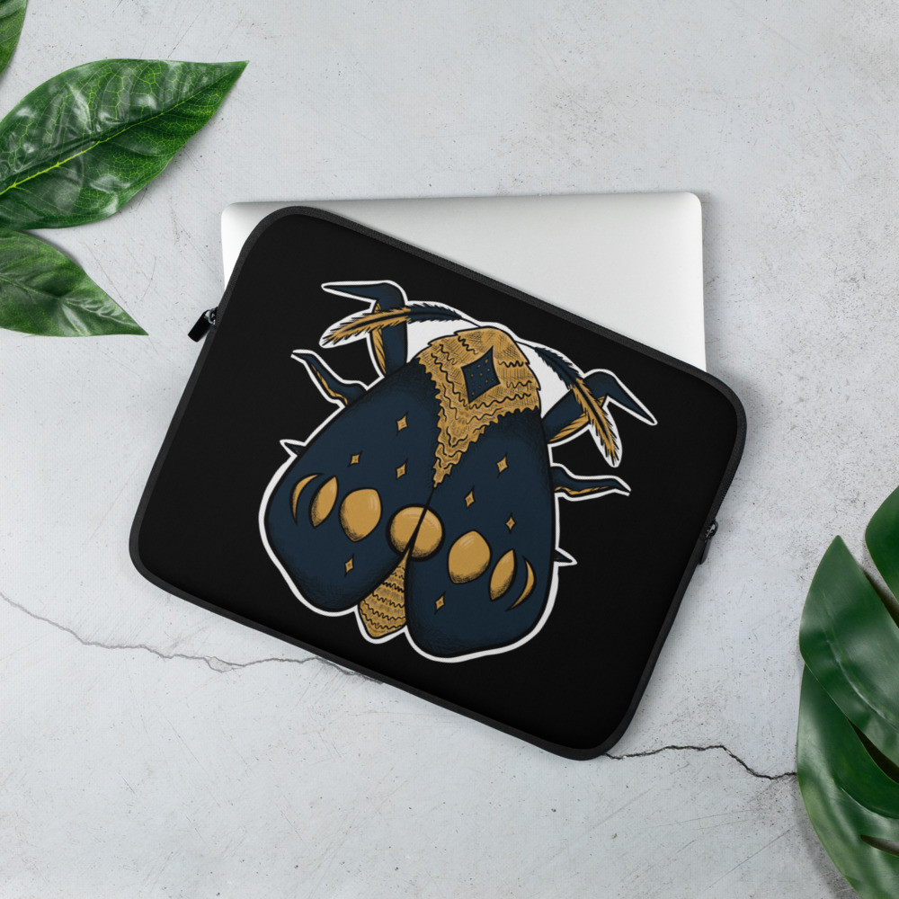 Lunar Phase Moth Laptop Sleeve