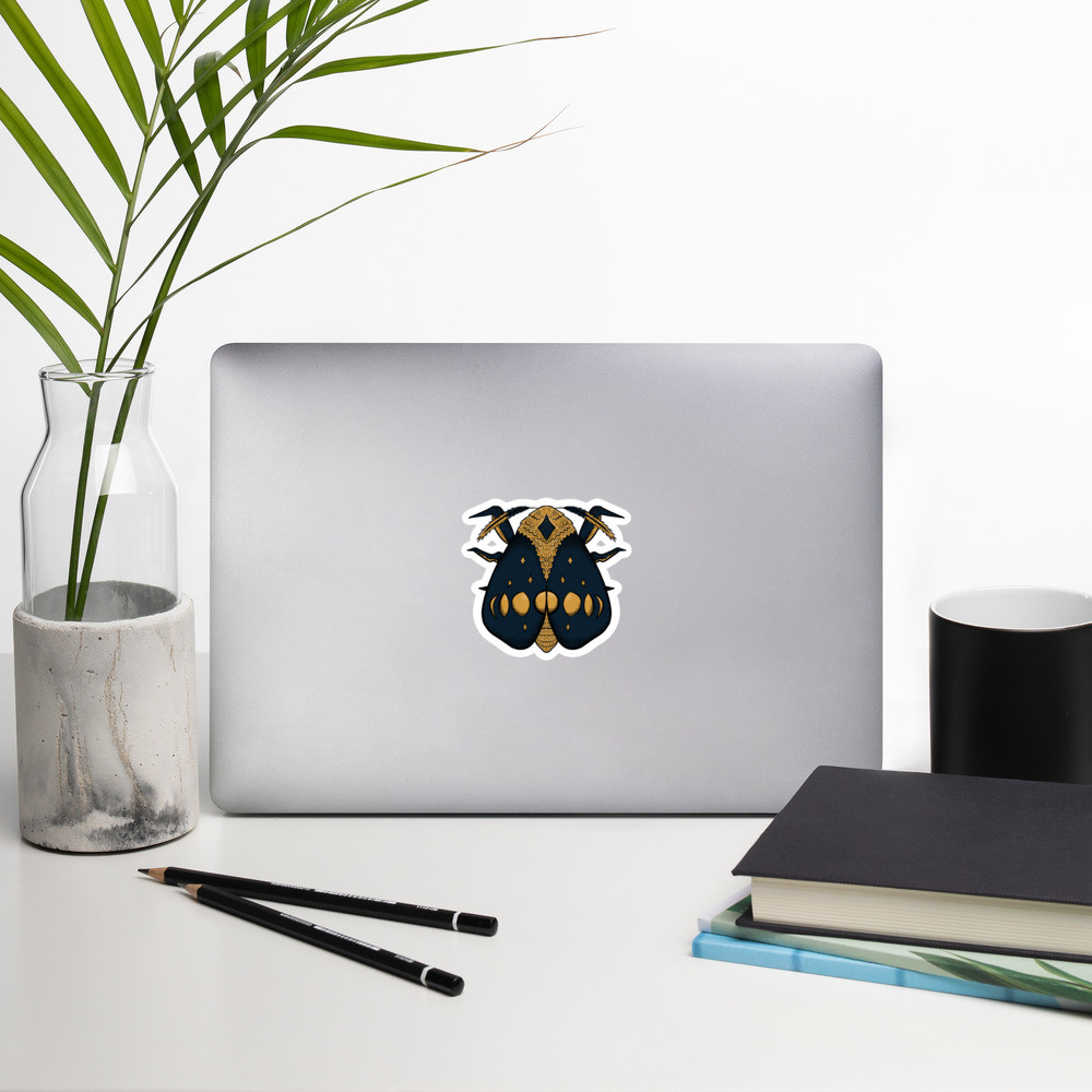 Lunar Phase Moth Bubble-free stickers
