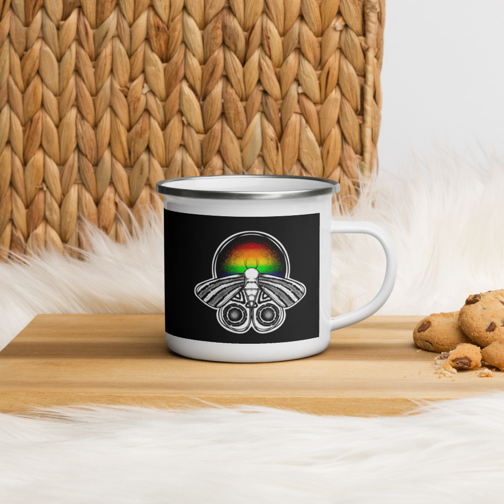 Pride Moth Enamel Mug