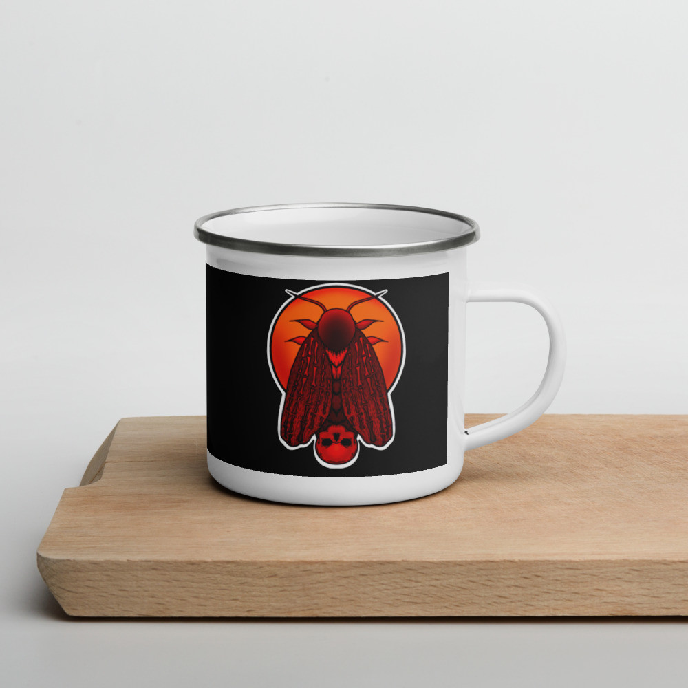 Skull Moth Enamel Mug