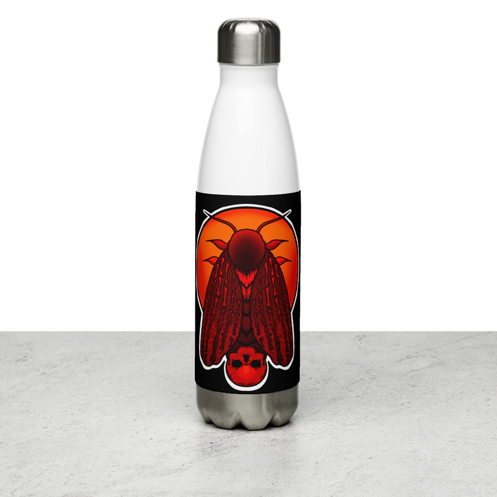 Skull Moth Stainless Steel Water Bottle