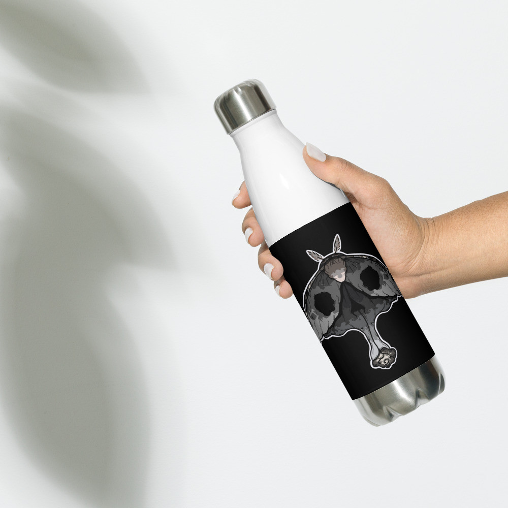 Skull Rose Moth Stainless Steel Water Bottle