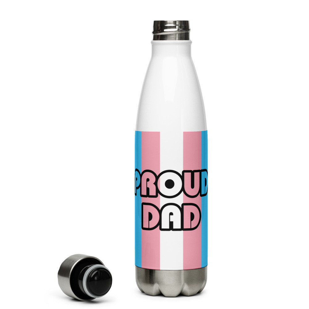 Proud Dad Transexual Flag Stainless Steel Water Bottle
