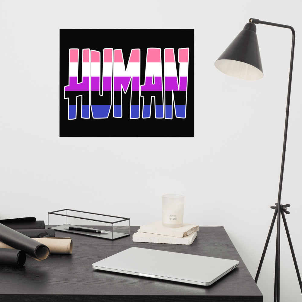 Human Gender Fluid Flag Poster