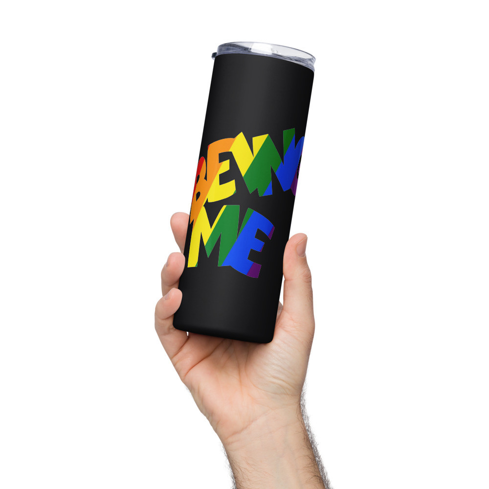 Being Me Pride Flag Stainless steel tumbler