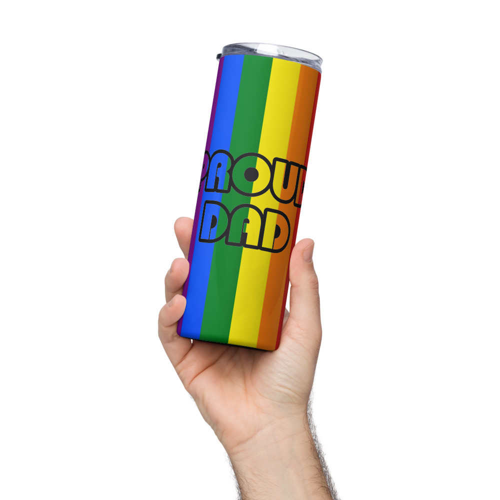 Proud Dad Pride Flag Stainless steel tumbler