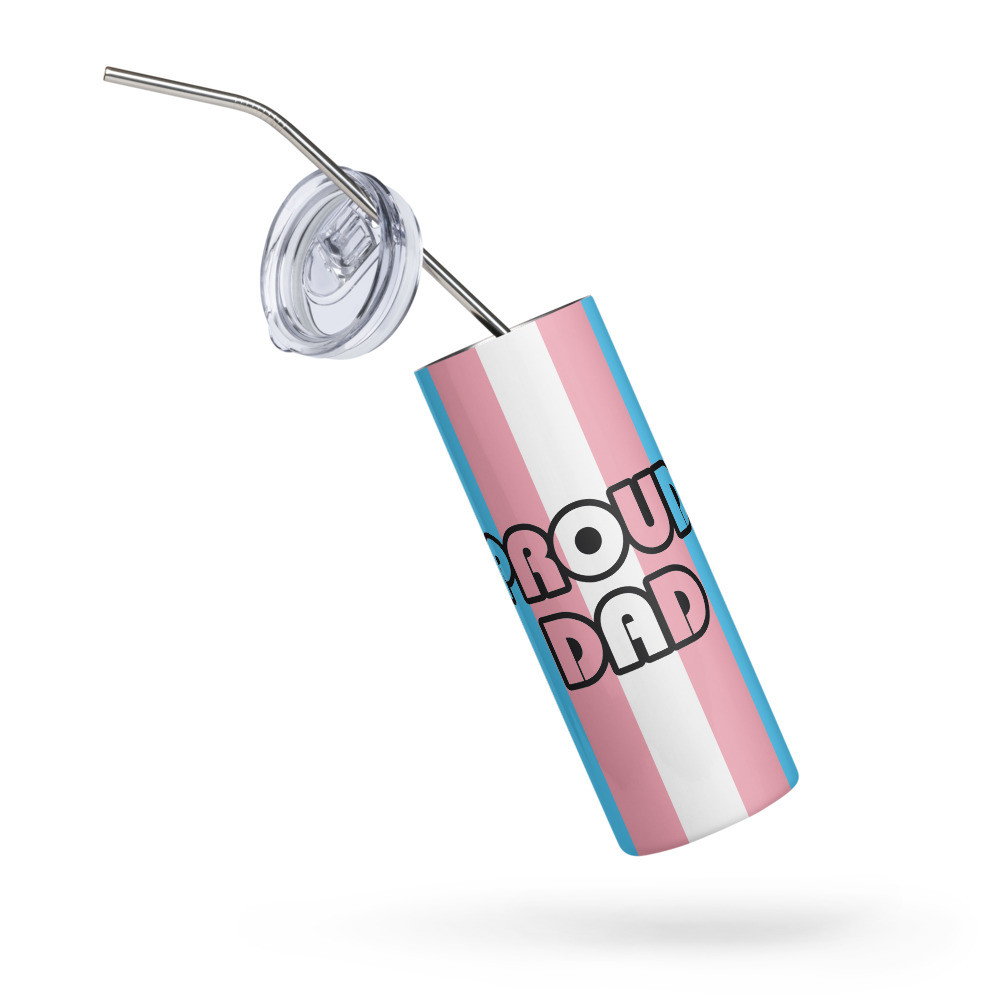 Proud Dad Transexual Flag Stainless steel tumbler