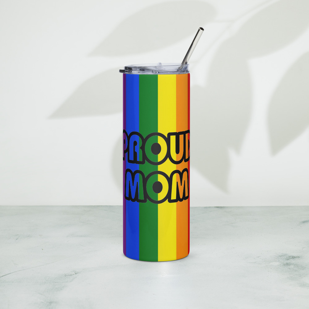 Proud Mom Pride Flag Stainless steel tumbler