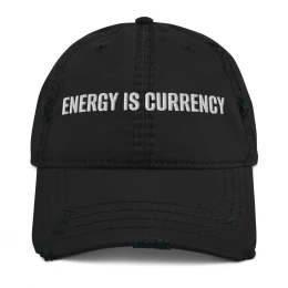 Energy is Currency Vintage Embroidered Distressed Hat