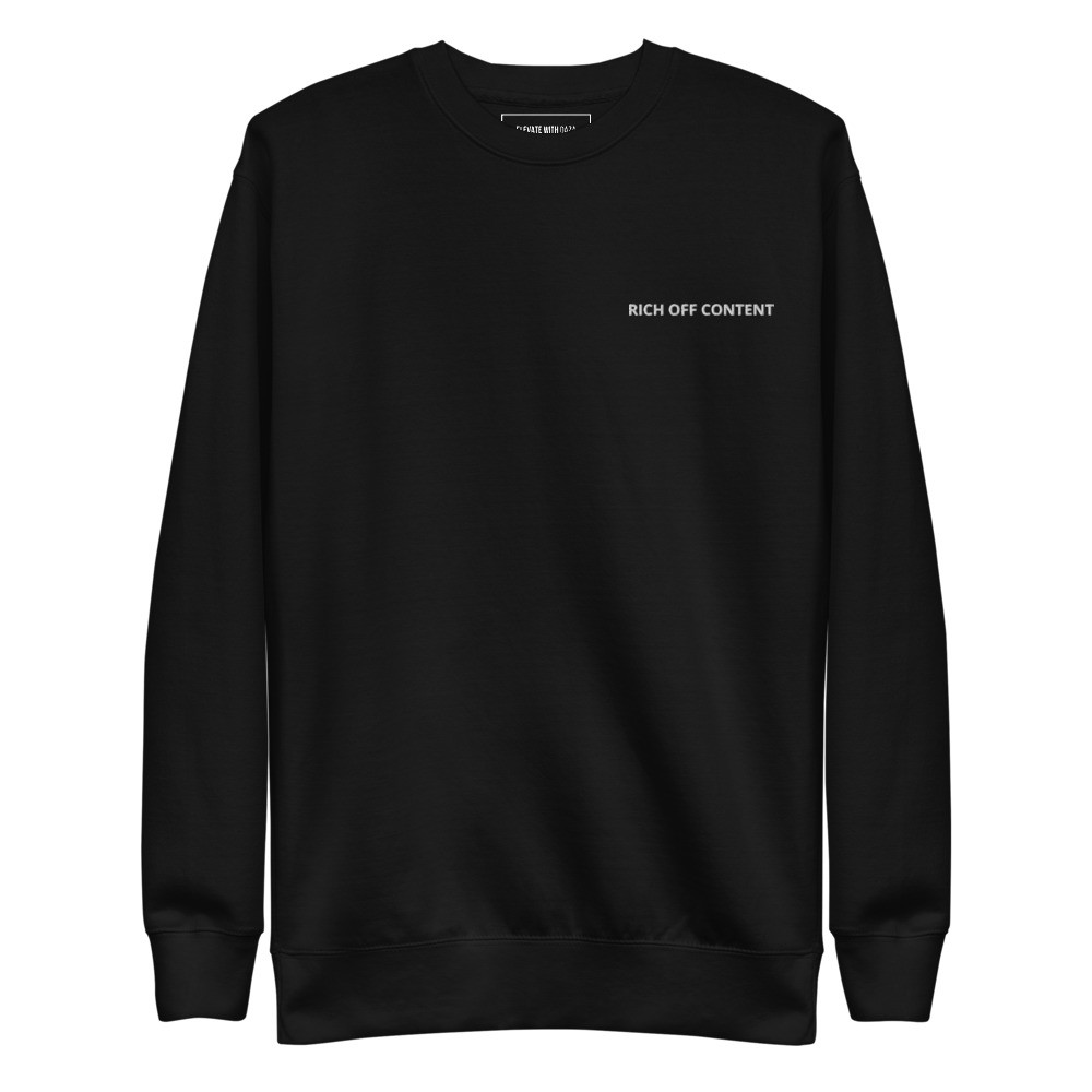 Rich Off Content Unisex Crew Neck Hoodie S-3XL