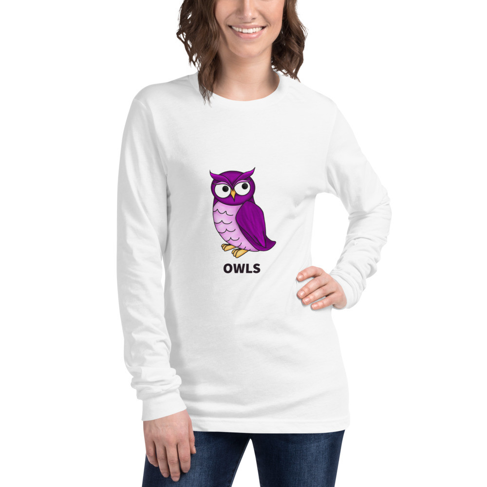 Owls White Unisex Long Sleeve Tee