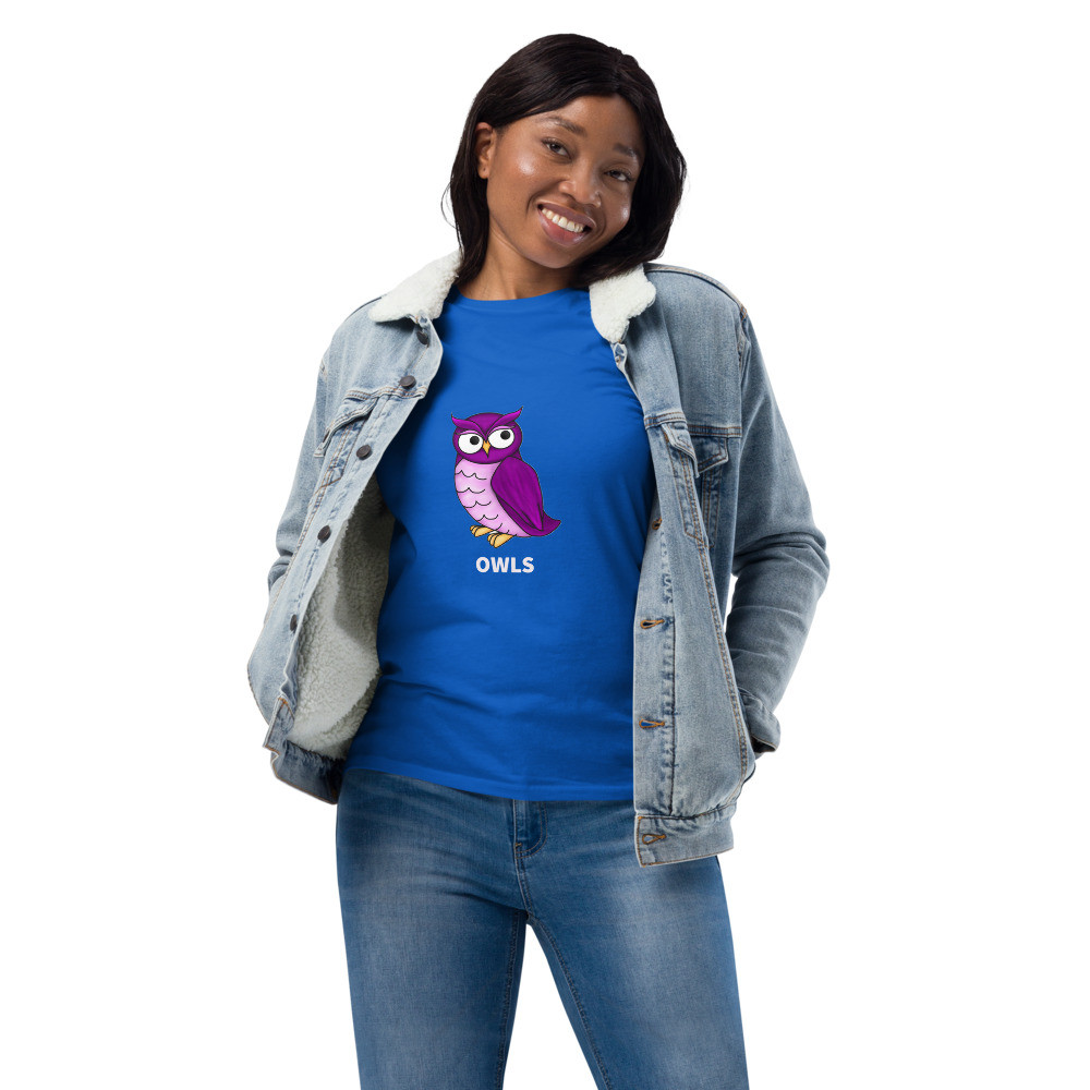 Owls White Text Unisex fashion long sleeve shirt