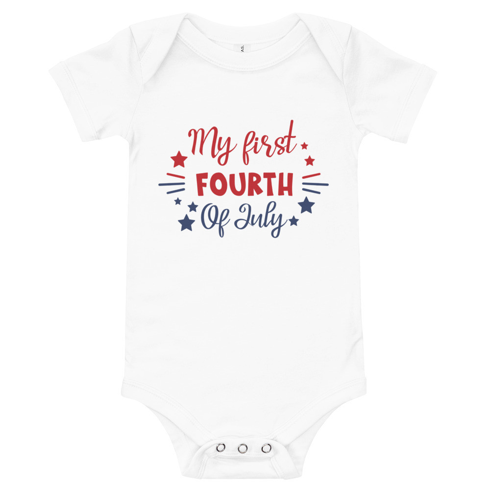 My First Fourth of July Baby short sleeve onesie