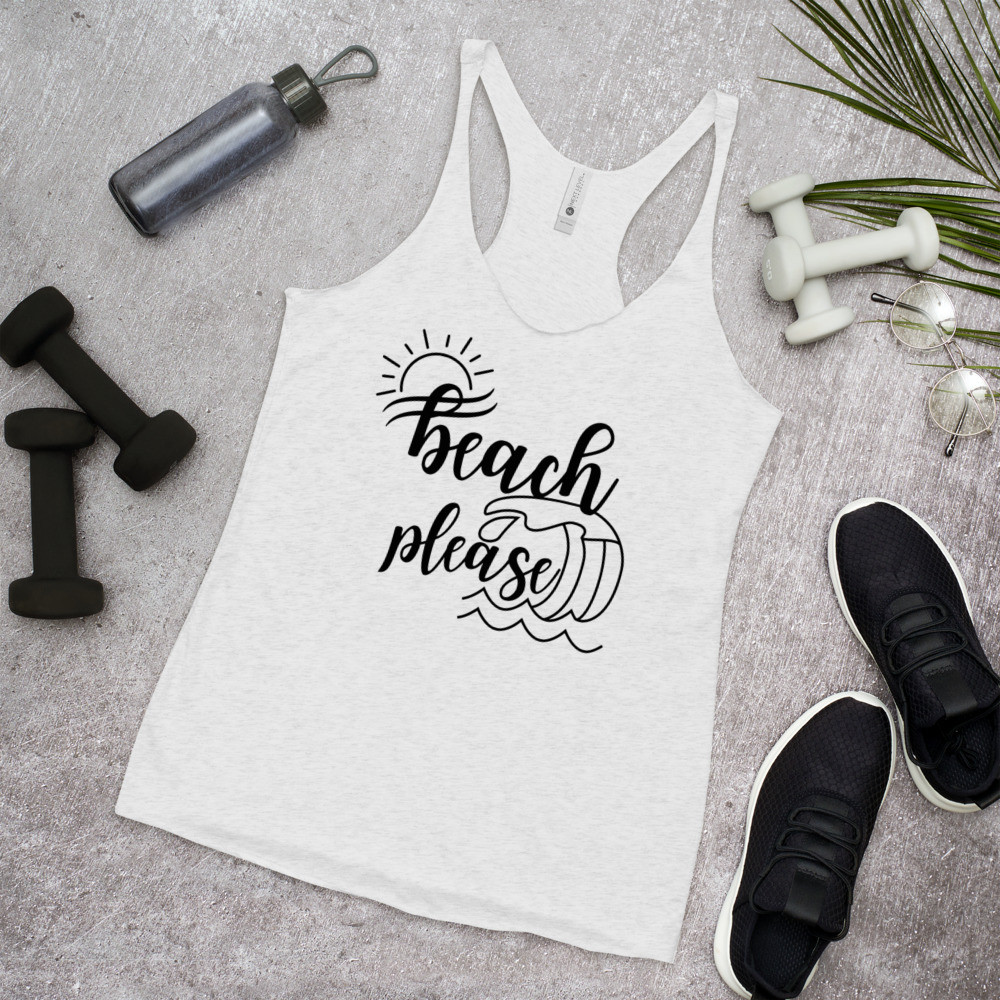 Beach Please Women's Racerback Tank