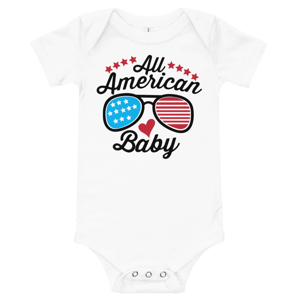 All American Baby Fourth of July Baby short sleeve onesie