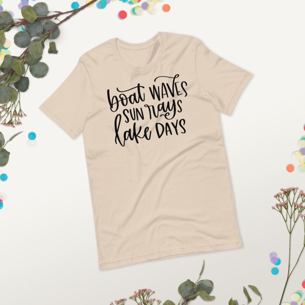 Boat Waves Sun Rays Lake Days UniSex T-Shirt