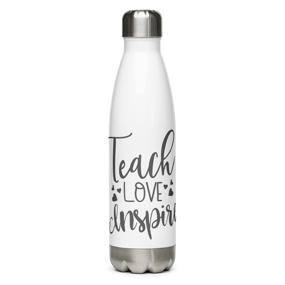 Love Teach Inspire Teacher Stainless Steel Water Bottle