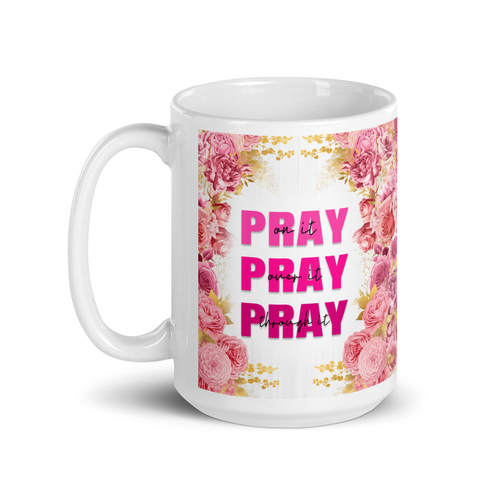 Pray White Glossy Mug
