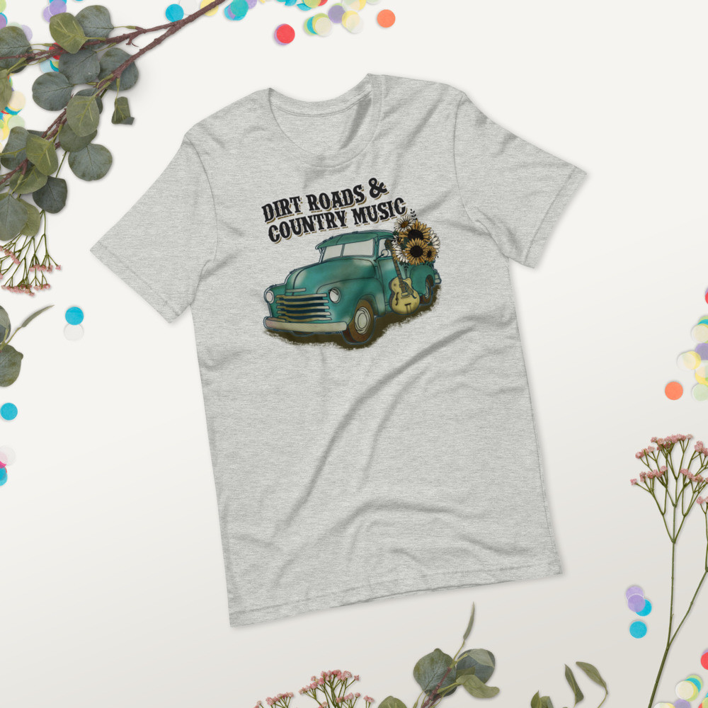 Dirt Roads and Country Music Unisex t-shirt