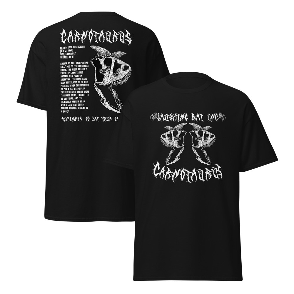 Heavy Metal Carnotaurus T-Shirt (Dark Colors)