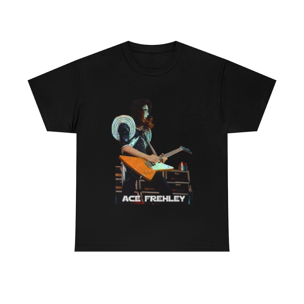 ACE FREHLEY rare shot with explorer Short Sleeve Tee