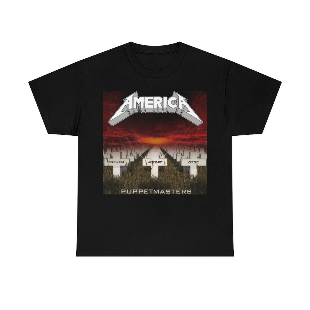 America Puppetmasters Metallica parody red short Sleeve Tee