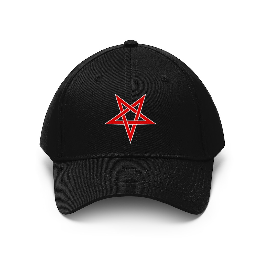 Inverse Pentacle Star red/wht Unisex Twill Hat