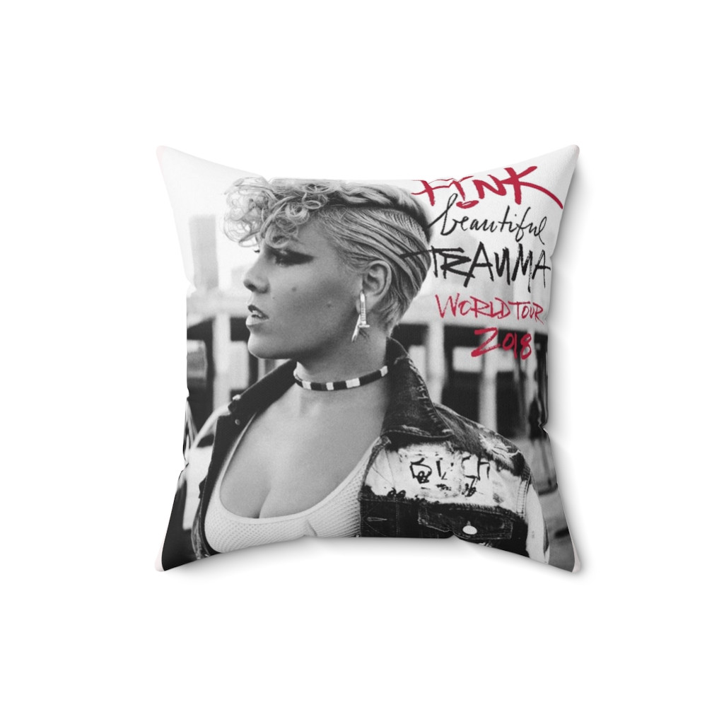 PINK Beautiful Trauma 2018 Spun Polyester Square Pillow