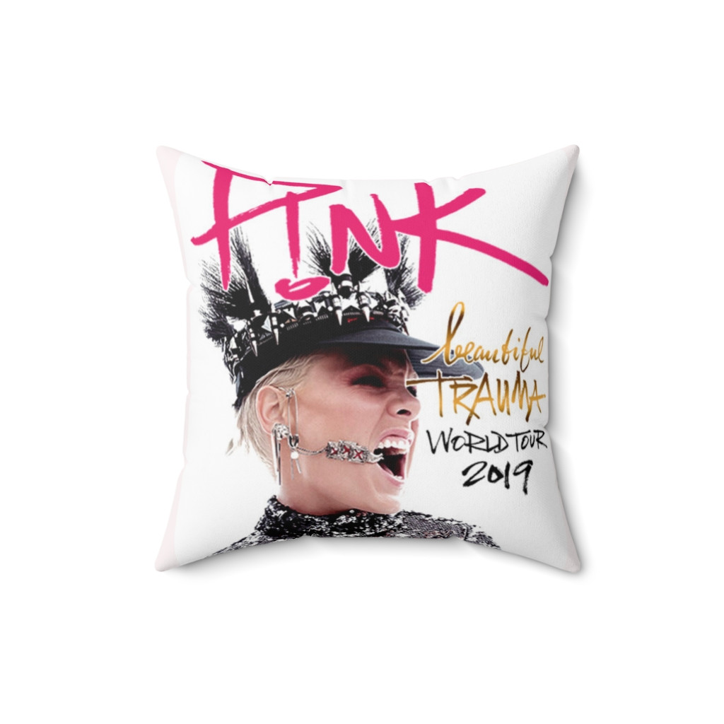 PINK Beautiful Trauma 2019 Spun Polyester Square Pillow