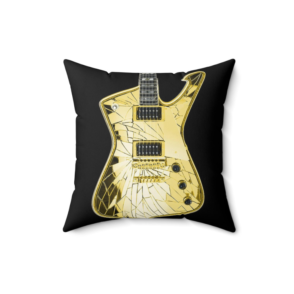 KISS Paul Stanley With GOLD Mirror Iceman 2 Pillow Spun Polyester Square