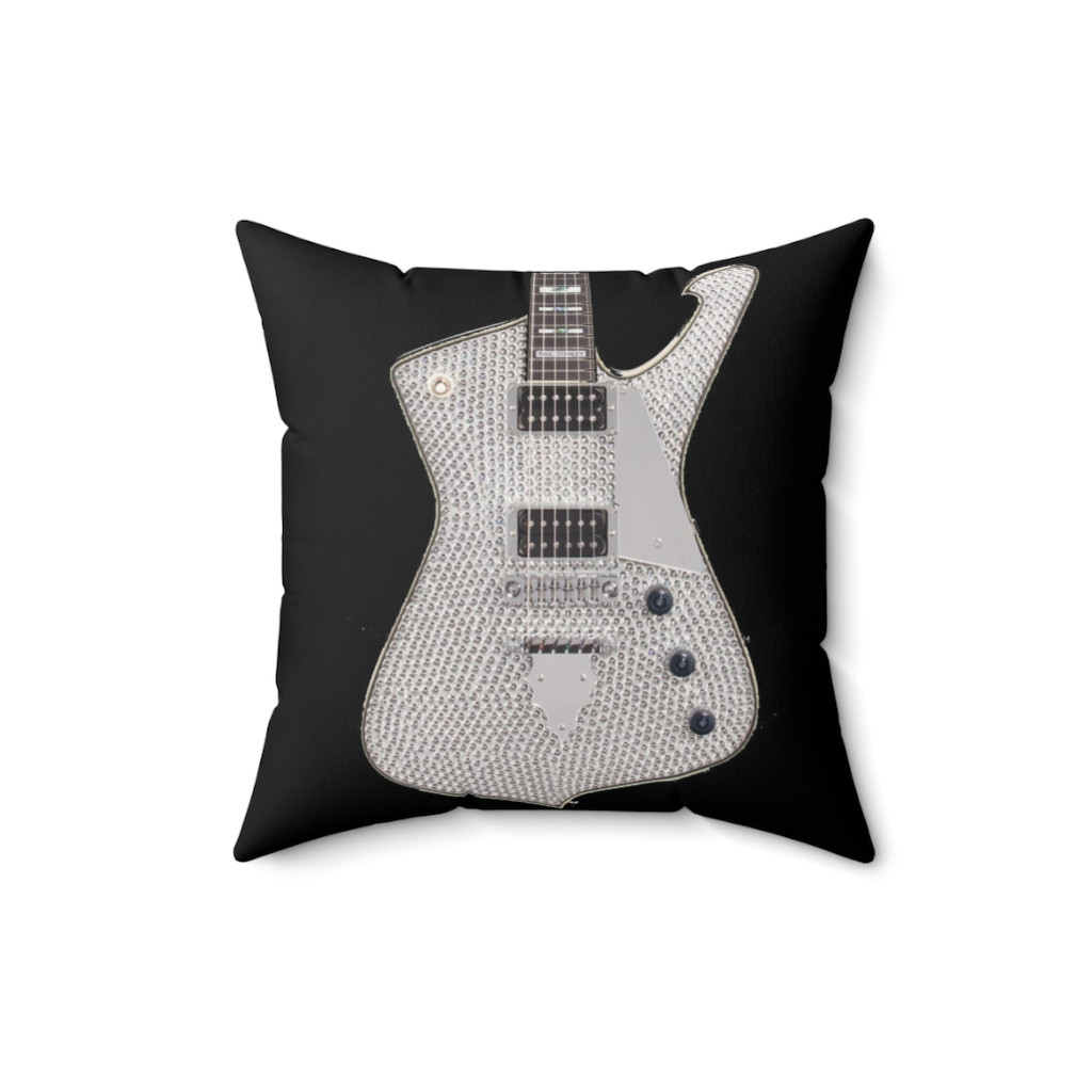 KISS Paul Stanley Ibanez PS-10 Rinestone Iceman  Pillow Spun Polyester Square