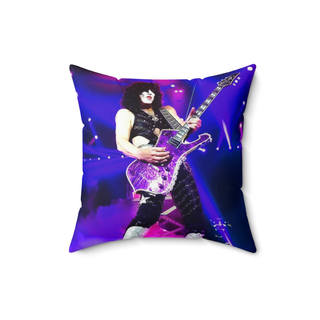 KISS Paul Stanley With Purple Mirror Iceman  Pillow Spun Polyester Square