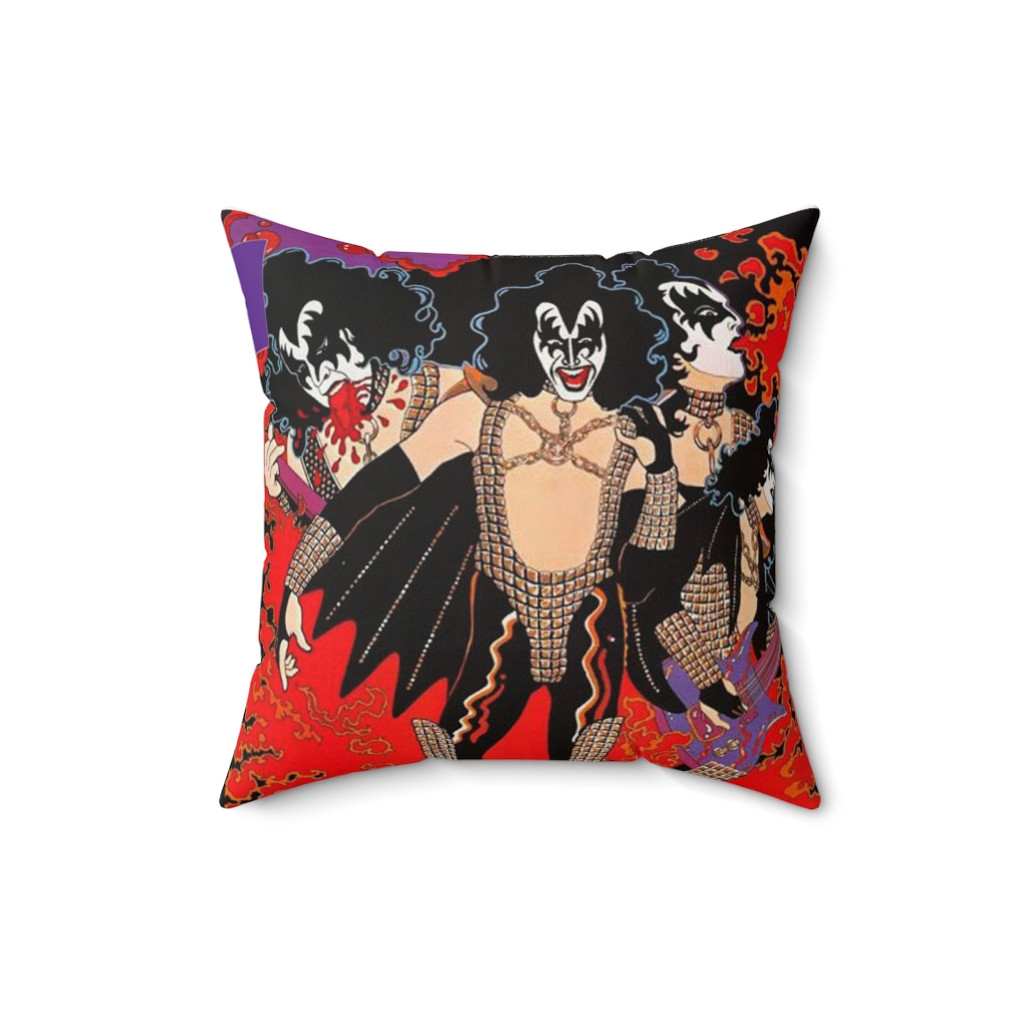 KISS Gene Simmons Solo Pillow Spun Polyester Square Pillow gift